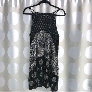 Black and White Patterned Tank Dress
